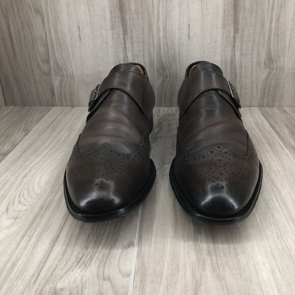 To Boot New York Monk Strap Shoes Men\'s Size 12 Brown Leather Single Oxfords